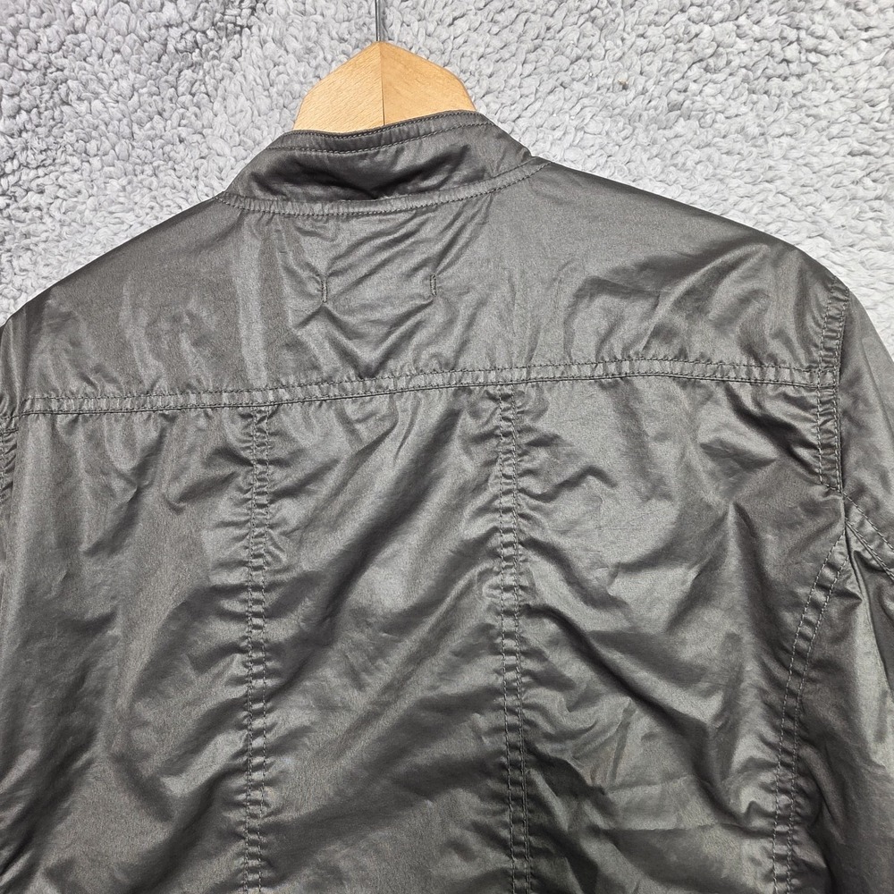John Varvatos Collection Men Gray Racer Jacket Zip Front Windbreaker Size Medium - Picture 12 of 14